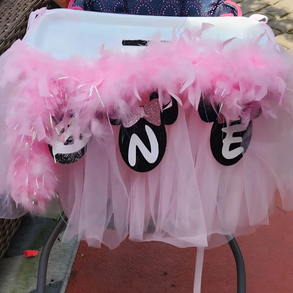 Pink Birthday High Chair Tutu Skirt